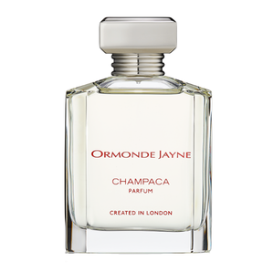 Ormonde Jayne - Champaca Parfümflakon mit klarem Glas und zart hellorangem Inhalt im minimalistischen Design