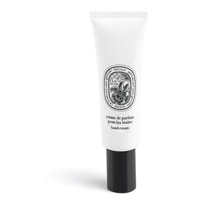 Diptyque - Eau Rose - Handcream in weißer Tube mit schwarzem Schraubverschluss auf weißem Hintergrund