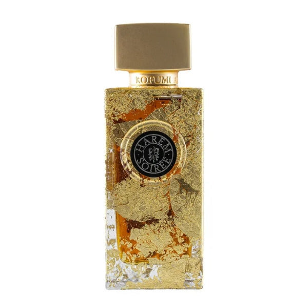 Arte Profumi - Harem Soirée Parfumflakon mit goldener Blattverzierung und elegantem, rechteckigem Design
