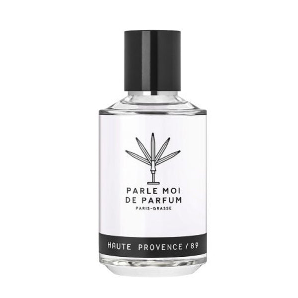 Parle Moi de Parfum - Haute Provence / 89 klarer Flakon mit schwarzem Verschluss und minimalistischer Schriftgestaltung