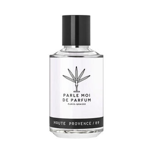 Parle Moi de Parfum - Haute Provence / 89 klarer Flakon mit schwarzem Verschluss und minimalistischer Schriftgestaltung