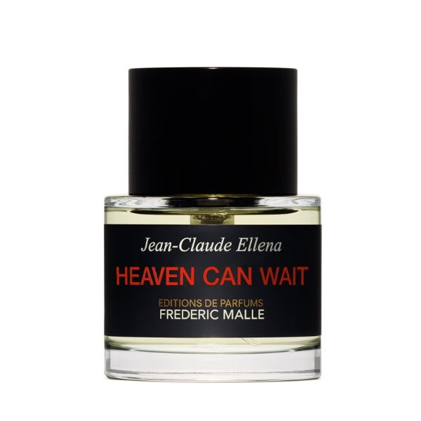 Frédéric Malle - Heaven Can Wait mit klarem Flakon, schwarzem Verschluss und rotem Schriftzug auf schwarzem Etikett