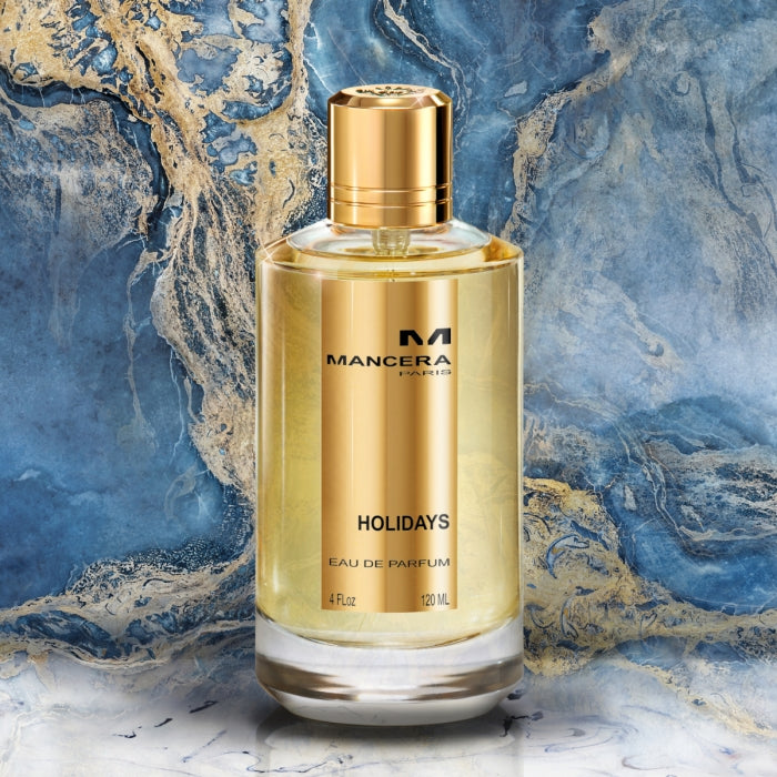 Mancera - Holidays Eau de Parfum im edlen Flakon mit goldfarbenem Design und frischen, exotischen Duftnoten