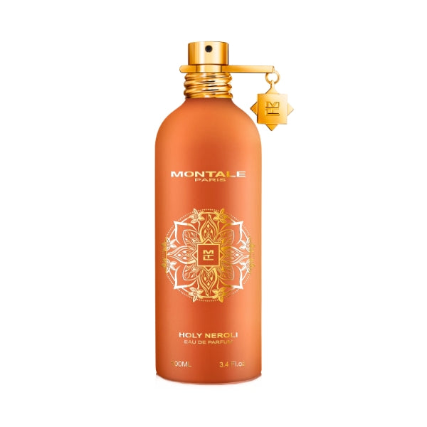 Montale - Holy Neroli oranger Flakon mit goldenem Verschluss und filigranem orientalischem Muster auf der Vorderseite