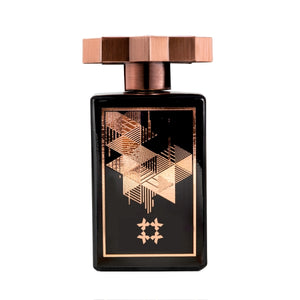 Kajal - Homme III edler schwarzer Flakon mit kupferfarbenem geometrischem Muster und markantem Verschluss