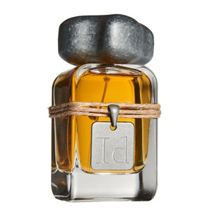 Mendittorosa - Id Parfumflakon mit klarem Glas, rauem Metallverschluss und naturbelassener Schnur um Hals des Flakons