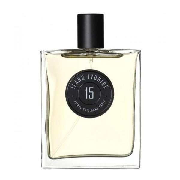 Pierre Guillaume - Ilang Ivohibe No.15 Parfumflakon mit hellem Inhalt und schwarzem Verschluss vor weißem Hintergrund