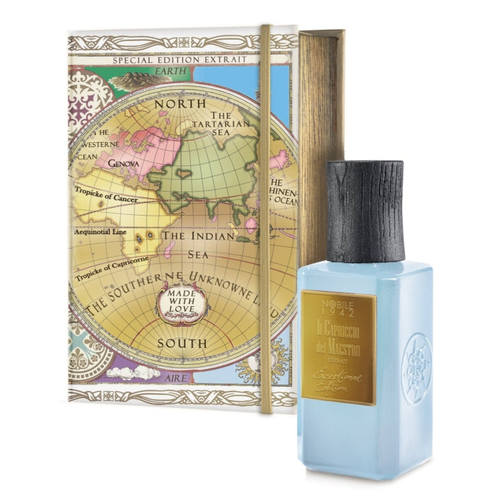 Nobile 1942 - Il Capriccio del Maestro Parfümflakon in hellblau mit schwarzem Holzdeckel und dekorativer Geschenkbox