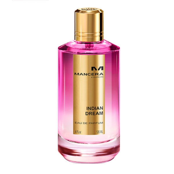 Mancera - Indian Dream Parfumflakon in Pink mit goldfarbenem Label und modernem, luxuriösem Flaschendesign