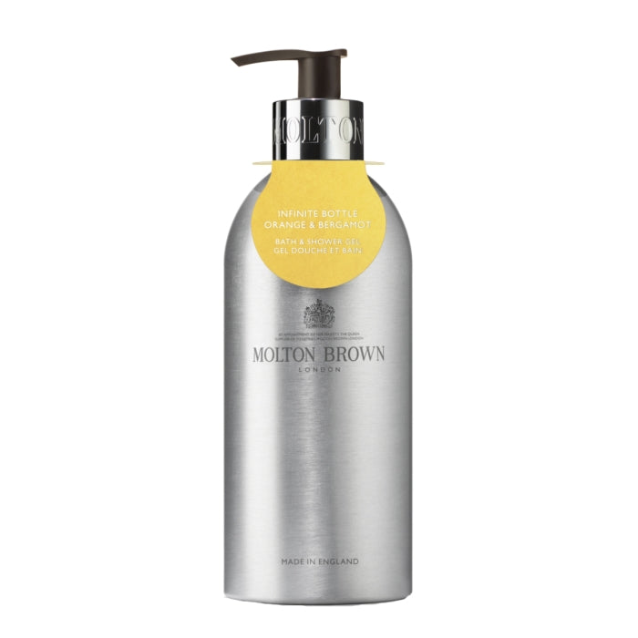 Molton Brown - Orange & Bergamot Bath & Shower Gel - Infinite Bottle in nachhaltiger Aluminiumflasche mit belebendem Zitrusduft
