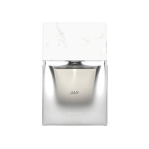 Sora Dora - White Collection - Jany eleganter quadratischer Flakon in Weiß und Silber mit minimalistischem Design