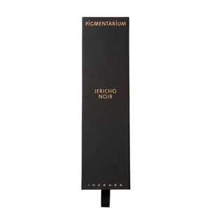 Pigmentarium - Räucherstäbchen - Jericho Noir elegante schwarze Verpackung mit goldenem Schriftzug und praktischem Zugband