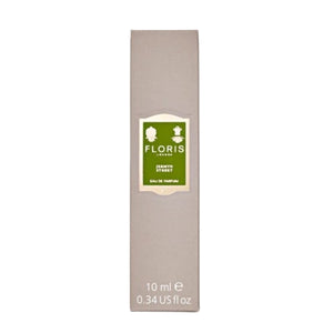 Floris - Jermyn Street Papierverpackung in Beige mit zitronengrüner Etikette und minimalistischer Gestaltung
