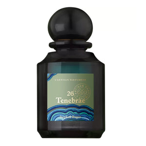 L'Artisan Parfumeur - La Botanique - Tenebrae Parfumflakon aus dunklem Glas mit elegantem runden Verschluss und blau-grünem Etikett
