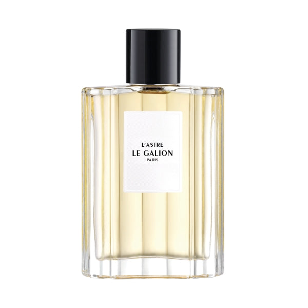 Le Galion - L'Astre Parfumflakon mit klarem Glas, schlichtem Etikett und schwarzem Verschluss vor weißem Hintergrund