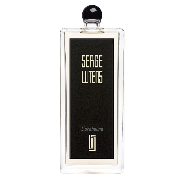 Serge Lutens - L'orpheline Parfumflakon mit schwarzem Etikett und rundem Verschluss in elegantem Design