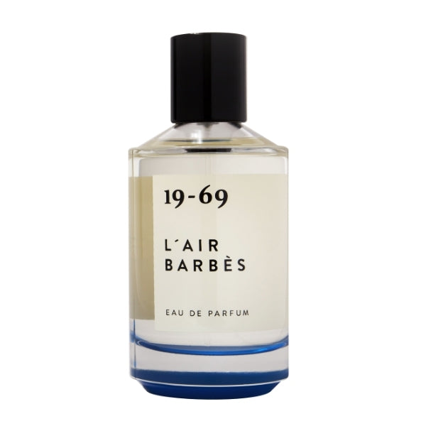 19-69 - L'Air Barbès Parfumflakon mit klarer Flüssigkeit und minimalistischer Etikettgestaltung vor weißem Hintergrund