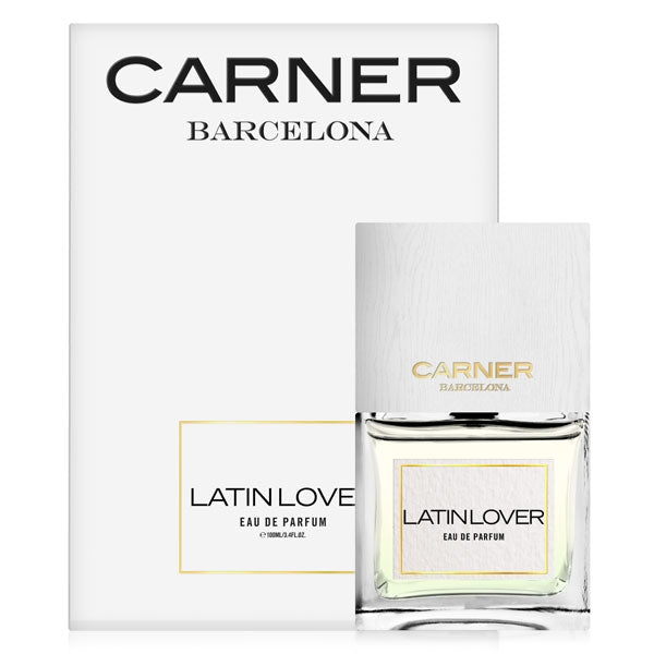 Carner Barcelona - Love Collection - Latin Lover Parfumflakon mit schlichtem weißem Holzverschluss und elegantem Design