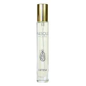 Masque Fragranze - Act III-I - L'Attesa schlanker Parfumflakon mit goldenem Verschluss und transparenter Flüssigkeit