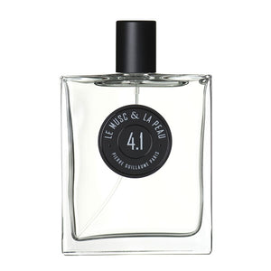 Pierre Guillaume - Le Musc & La Peau No.4.1 klarer, minimalistischer Flakon mit schwarzem Verschluss und rundem Etikett
