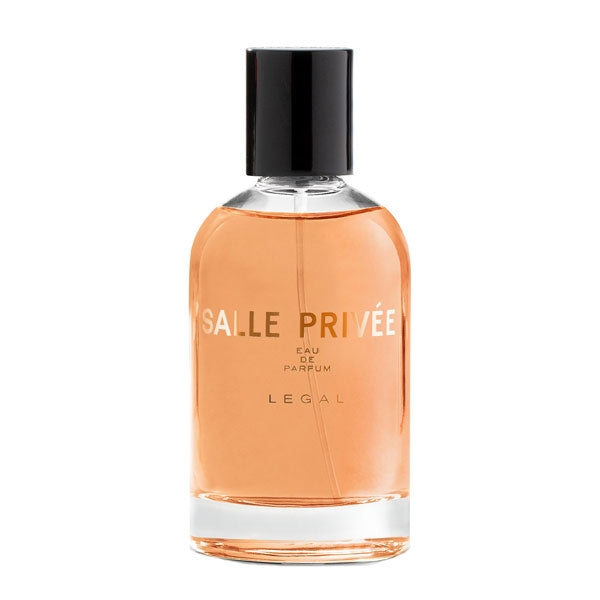 Salle Privée - Legal Parfumflakon mit klarer Glasflasche und schwarzen Verschluss vor weißem Hintergrund