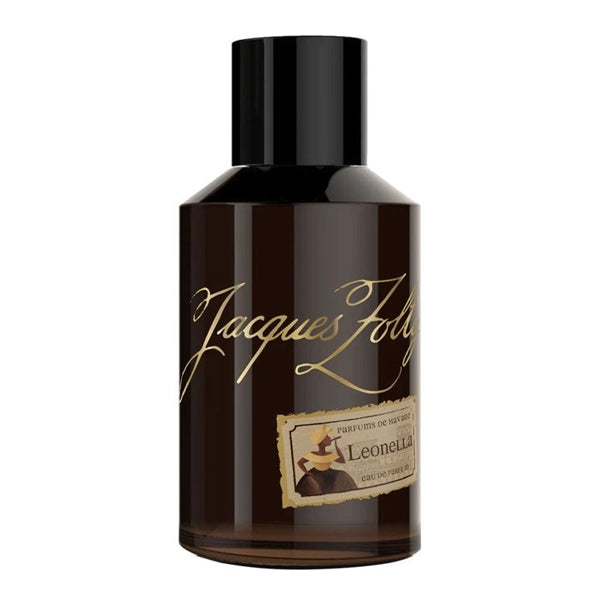 Jacques Zolty - Havanna Collection - Leonella Parfumflakon in dunkelbraunem Design mit schwarzem Verschluss vor weißem Hintergrund