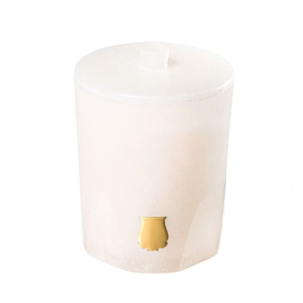 Trudon - Les Albâtres - Vesta - Duftkerze in elegantem alabasterweißem Design mit goldfarbenem Emblem
