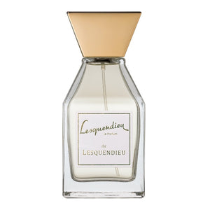Lesquendieu - Historical Collection - Lesquendieu - Le Parfum zeigt klaren Flakon mit goldfarbenem Deckel und schlichtem Etikett