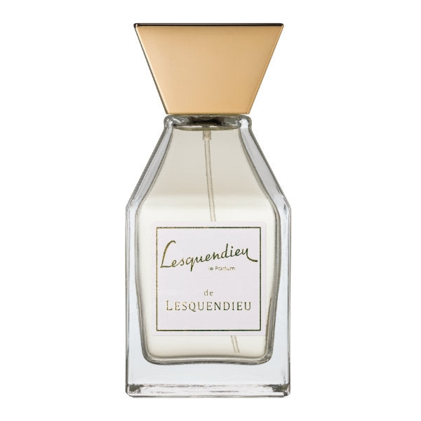 Lesquendieu - Historical Collection - Lesquendieu - Le Parfum zeigt klaren Flakon mit goldfarbenem Deckel und schlichtem Etikett