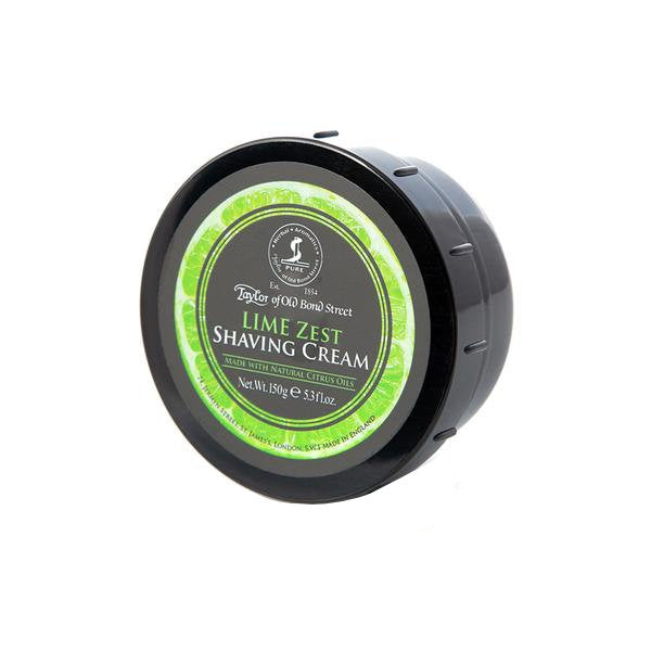 Taylor of Old Bond Street - Lime Zest Shaving Cream in schwarzer Dose mit erfrischendem Limetten-Zitrusduft