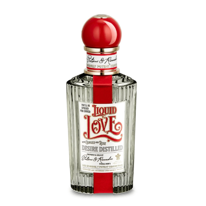 Penhaligon's - Potions & Remedies - Liquid Love Flakon mit rotem Verschluss und elegantem Vintage-Etikett
