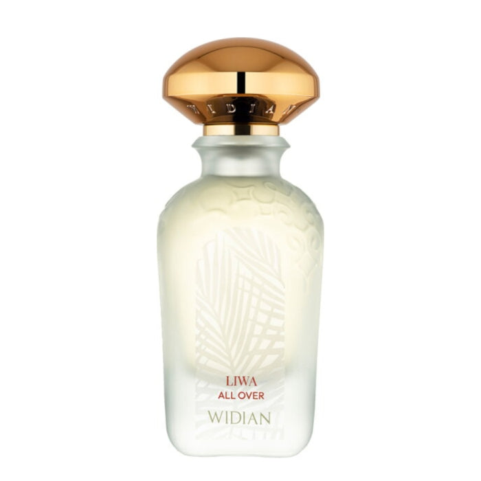 Widian - Liwa - All Over Body Spray in mattierter Flasche mit goldfarbenem Verschluss und floral-rauchigem Motiv