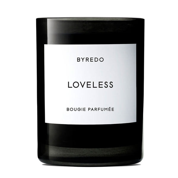 Byredo - Bougie Parfumée - Loveless Duftkerze mit frischen, floralen und holzigen Noten im eleganten schwarzen Glasbehälter