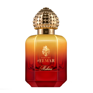 Parfums d'Elmar - Mahina Parfümflakon mit gold-rot Farbverlauf und prägnant strukturiertem, kugelförmigem Verschluss
