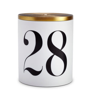L'Objet - Mamounia Candle - No.28 weiße Kerze mit goldfarbenem Deckel, Duftnoten von Rose, Minze und Orangenblüte