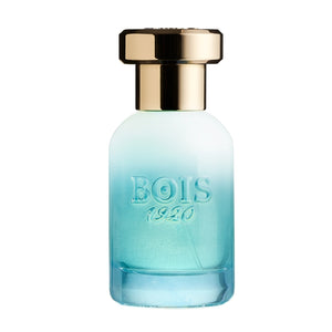 Bois 1920 - Trasparenti - Marasma Parfumflakon in Blau-Weiß mit goldfarbenem Verschluss vor weißem Hintergrund