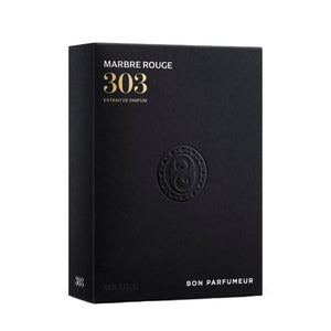 Bon Parfumeur - Les Extraits - 303 Marbre Rouge elegante schwarze Verpackung mit goldener Schrift und geprägtem Logo