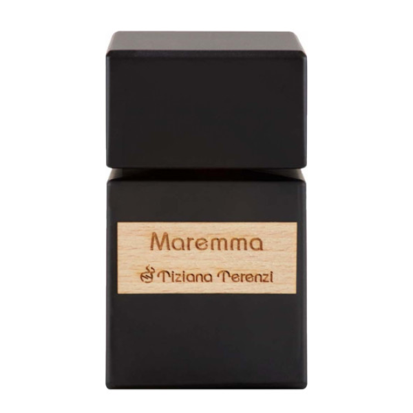 Tiziana Terenzi - Maremma Parfumflakon in mattschwarzem Design mit Holzlabel für elegante Duftpräsentation