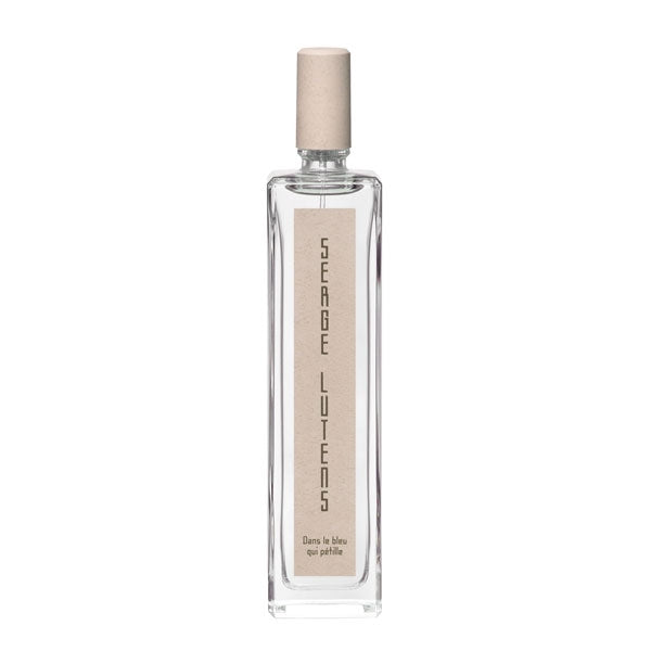 Serge Lutens - Matin Lutens - Dans le bleu qui petille schlanker Glasflakon mit beigem Etikett und rundem Korkverschluss