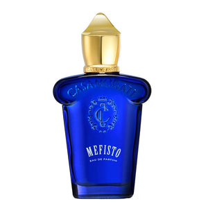 Xerjoff - Casamorati 1888 - Mefisto blauer Flakon mit goldfarbenem Verschluss und geprägt elegantem Schriftzug