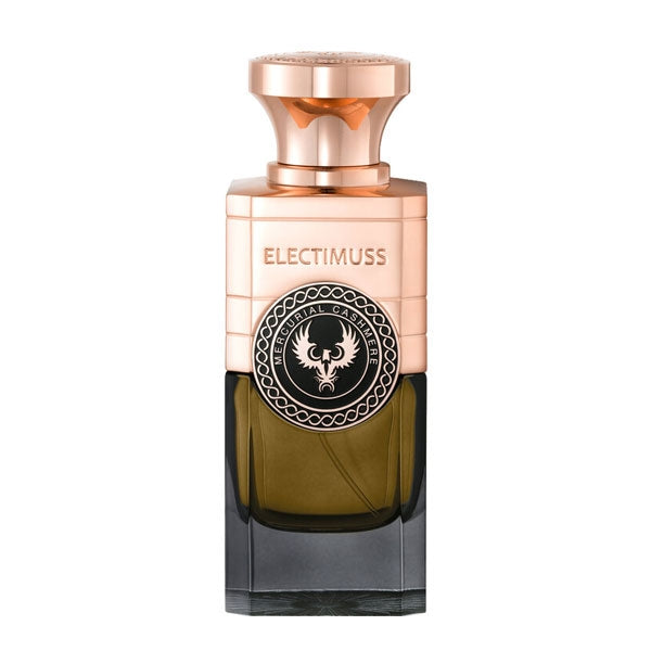 Electimuss - Mercurial Cashmere mit kupferfarbenem Verschluss und dunklem Glas in elegantem, modernem Flakondesign
