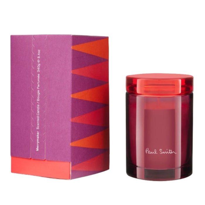 Paul Smith - Merrymaker - Holiday Limited Edition Duftkerze im roten Glas mit farbenfroher Geschenkverpackung zur Herbstsaison