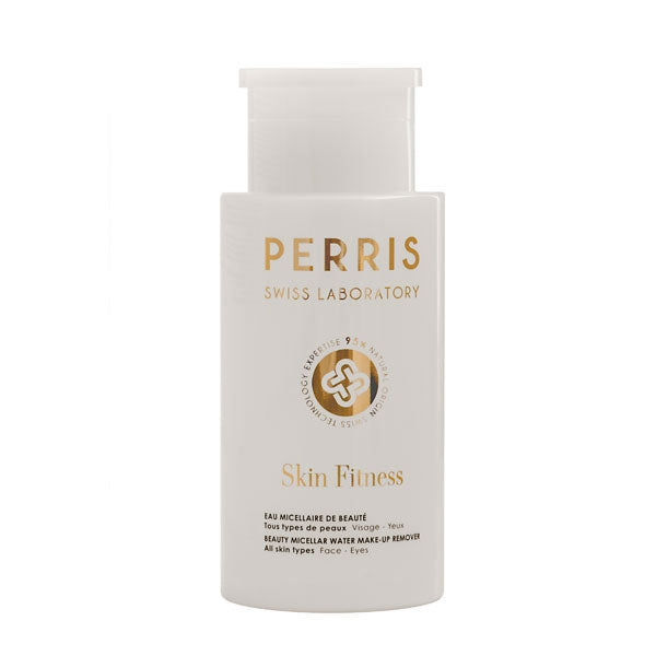 Perris Swiss Laboratory - Beauty Micellar Water Make-up Remover in weißer Flasche für sanfte Reinigung und Feuchtigkeitsspende