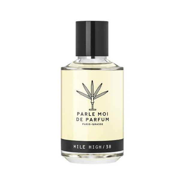 Parle Moi de Parfum - Mile High / 38 klarer Flakon mit schwarzem Verschluss vor weißem Hintergrund
