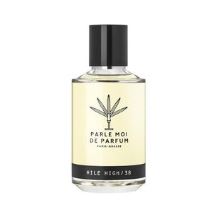 Parle Moi de Parfum - Mile High / 38 klarer Flakon mit schwarzem Verschluss vor weißem Hintergrund
