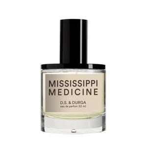 D.S. & Durga - Mississippi Medicine Parfümflakon mit klarem Glas und schwarzem Verschluss vor weißem Hintergrund