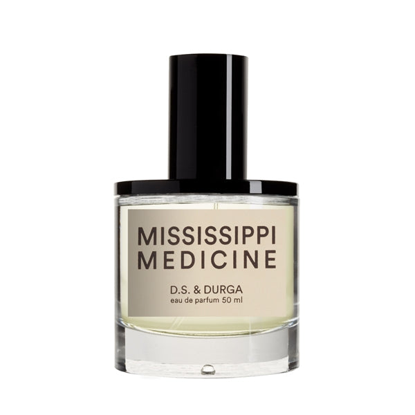 D.S. & Durga - Mississippi Medicine Parfümflakon mit klarem Glas und schwarzem Verschluss vor weißem Hintergrund