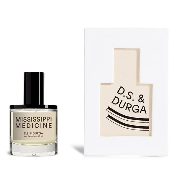 D.S. & Durga - Mississippi Medicine Eau de Parfum mit klarer Flasche und weißer, minimalistischer Verpackung