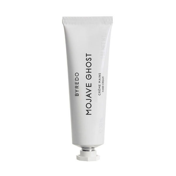 Byredo - Mojave Ghost - Hand Cream in weißer Aluminiumtube mit schlichtem, modernem Design und schwarzer Schrift