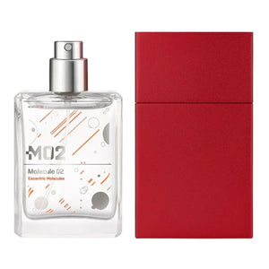 Escentric Molecules - Molecule 02 - Travel Spray klare Flasche mit silbernem Zerstäuber und rotem Etui
